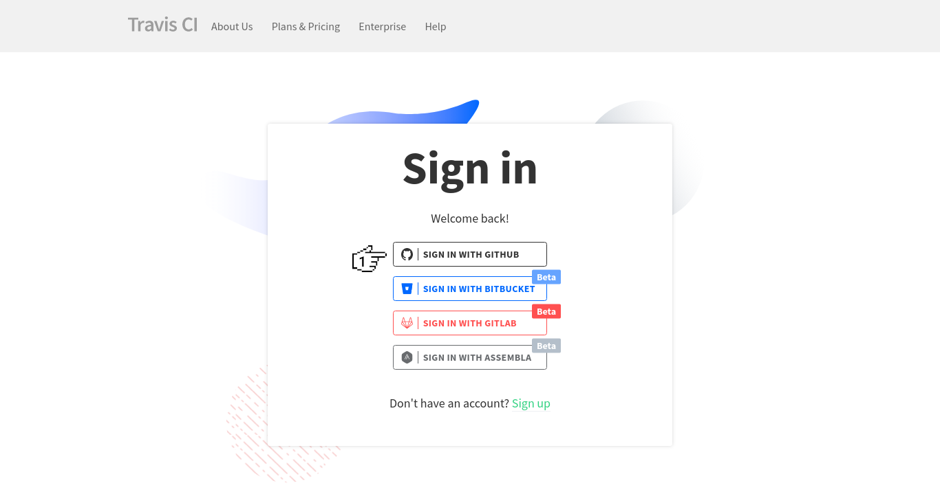 Travis CI - Sign up