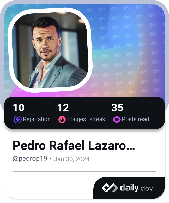 Pedro Rafael Lazaro Nevado's Dev Card