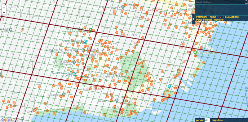 IITC Map with Grid and Portals