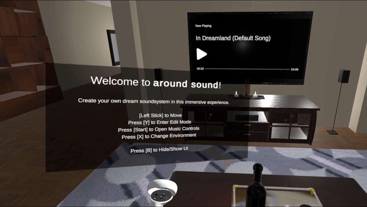 The main menu of Around Sound.