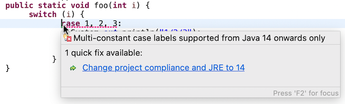 change compliance jre multi constant labels