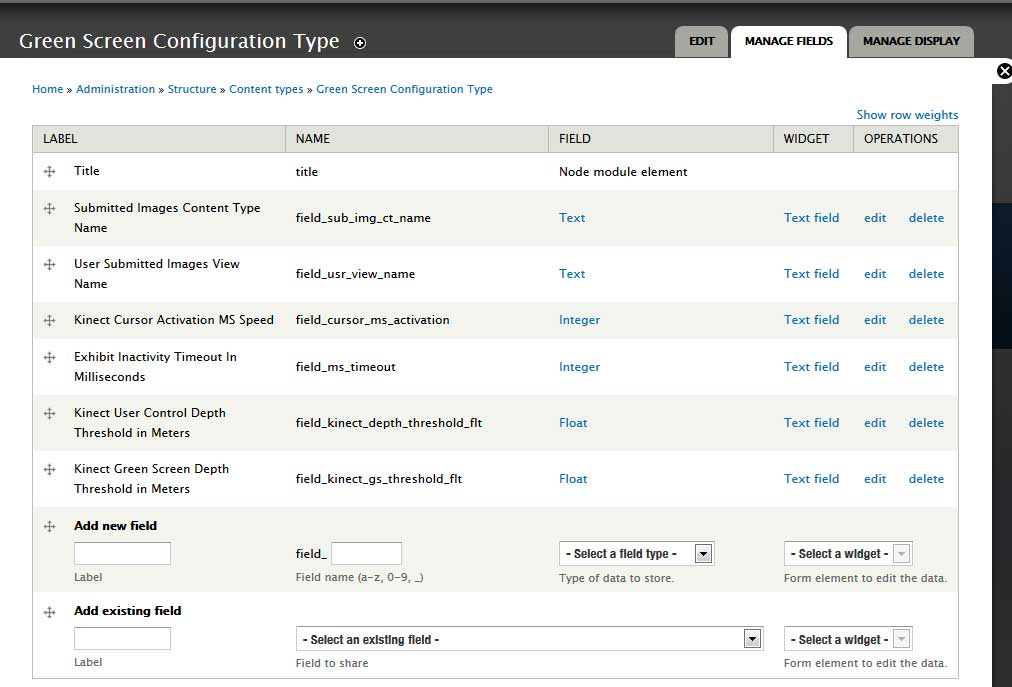 Drupal configuration node content type field settings