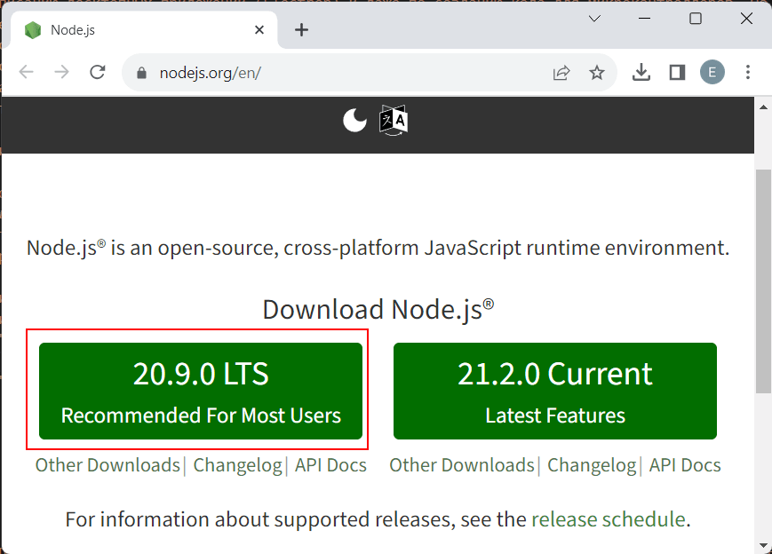 Downloading Node.js