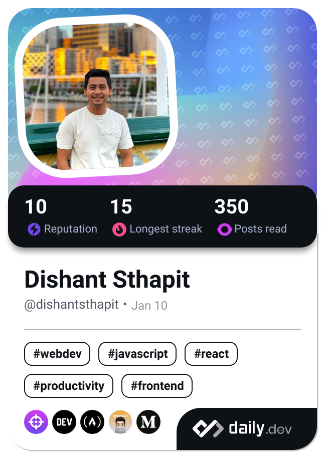 Dishant Sthapit's Dev Card