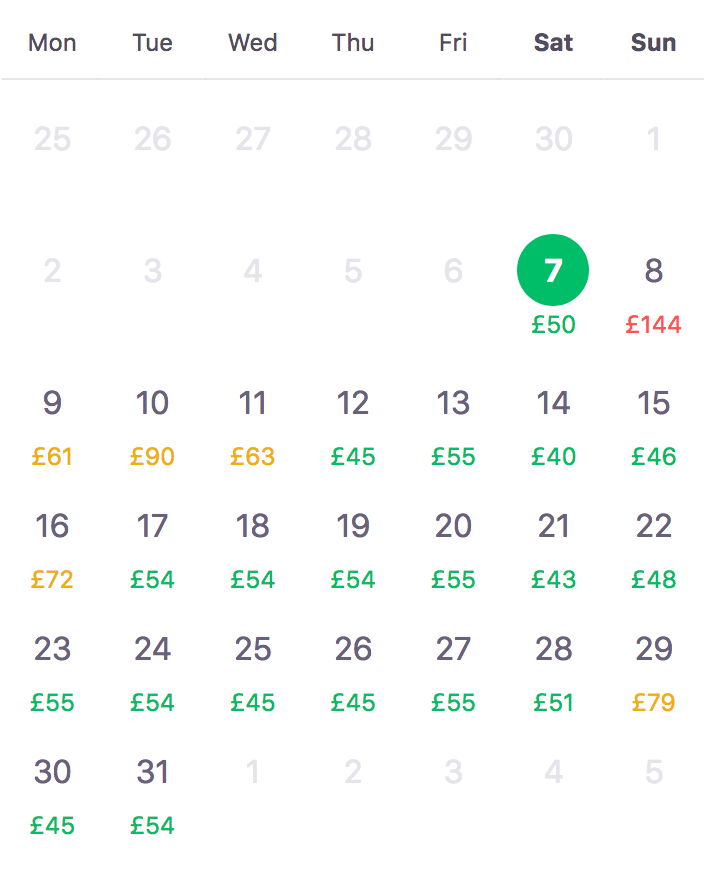 skyscanner layout