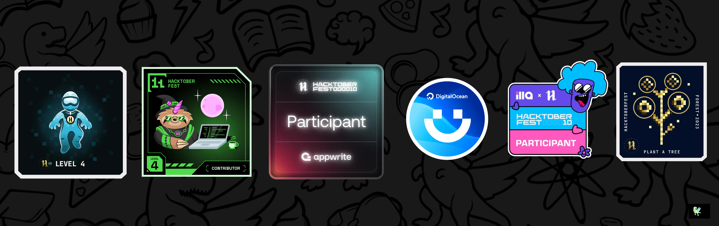 An image of @saahilmahato's Holopin badges, which is a link to view their full Holopin profile