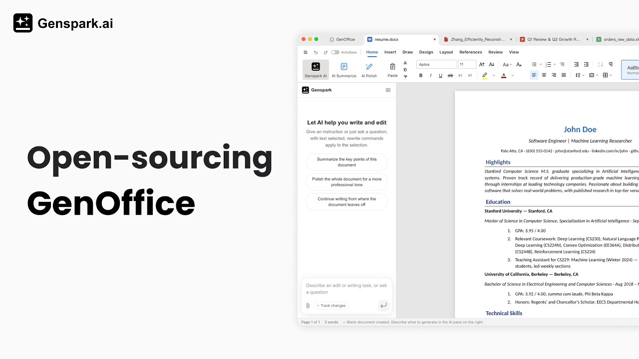 Meet GenOffice — the world's first full-featured open-source AI Office (video)