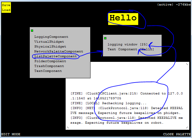 list palette component