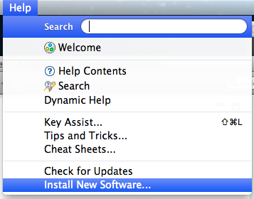 Install New Software from Help menu?