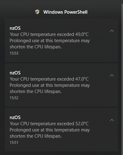 notifications in action center