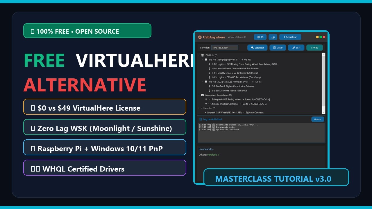 USBAnywhere: The FREE VirtualHere Alternative (Full Masterclass Tutorial)
