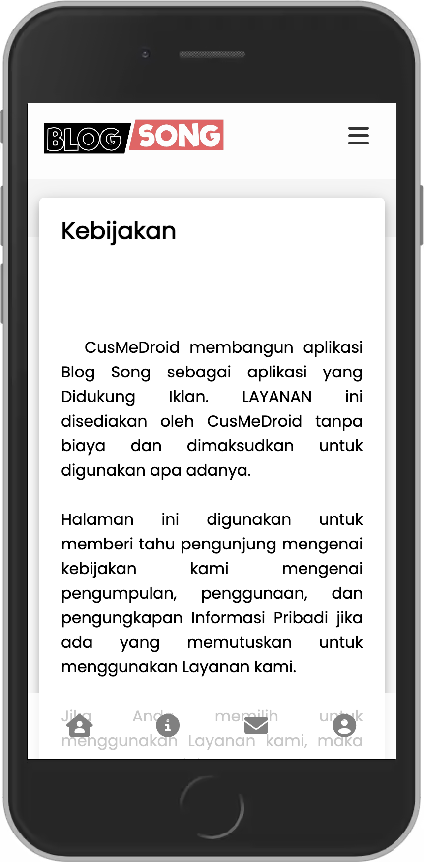 Blog Song | Screenshot Mobile