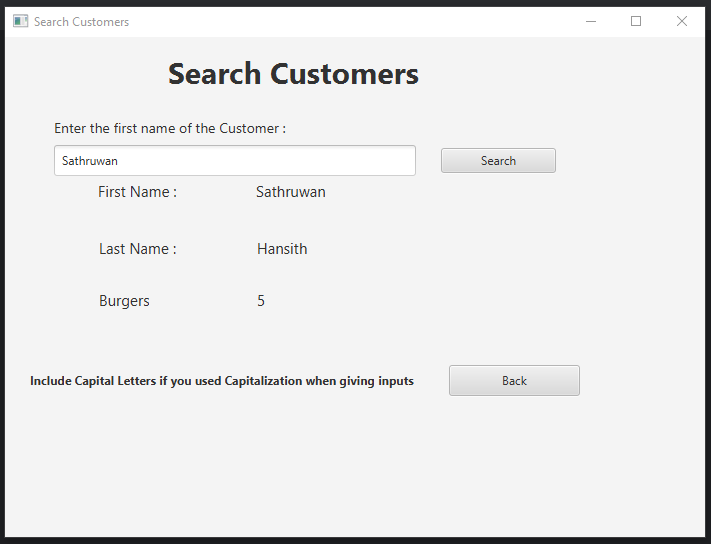 Customer information searching