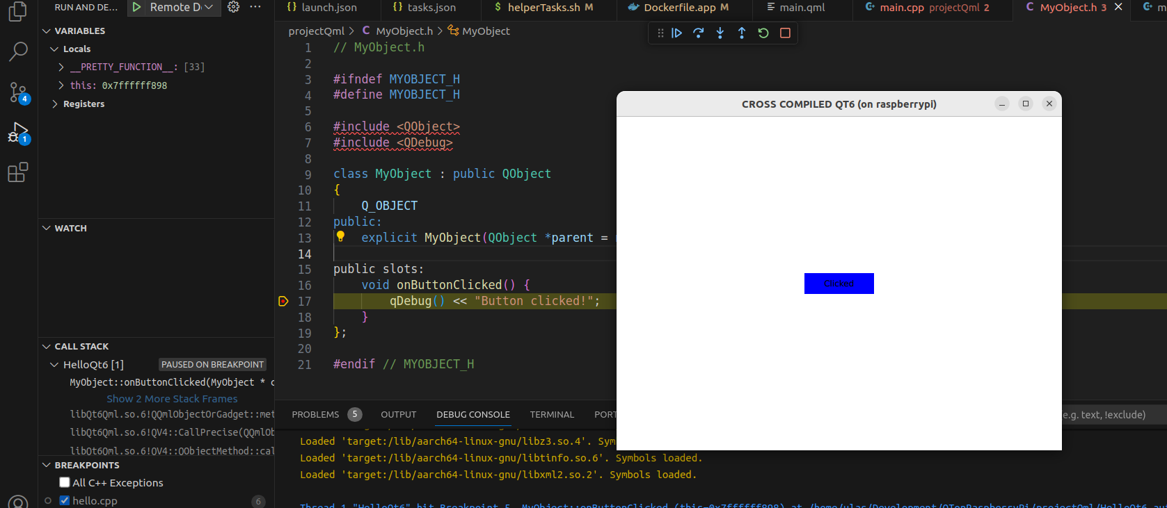 Qml Remote Debugging with vscode