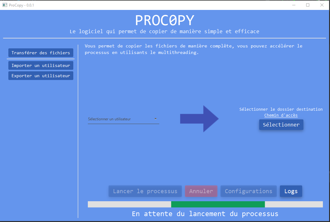 Interface importation de fichier