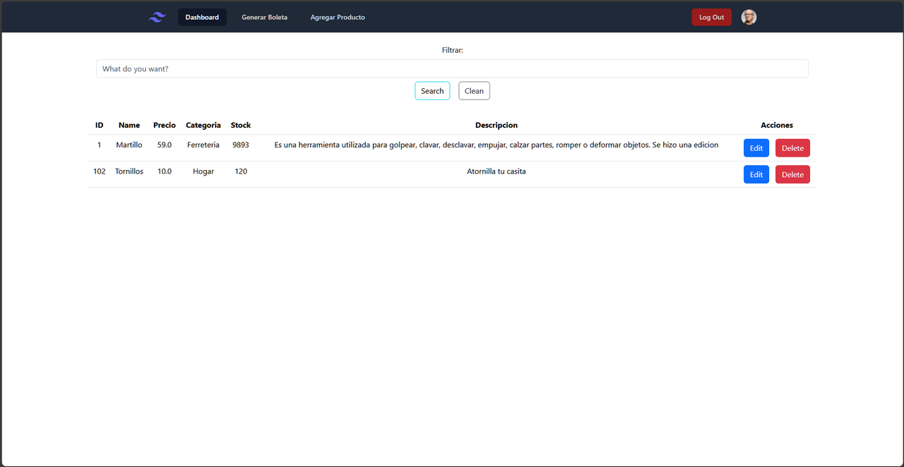 Product Management Menu