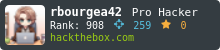 rbourgeat's hackthebox stats