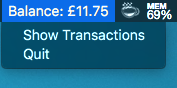 Menu Bar Balance