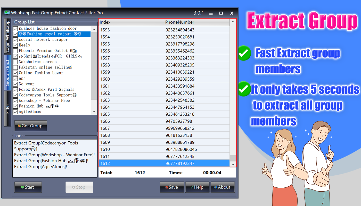 Whatsapp Extract Group & Super Filter Numbers Pro