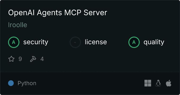 OpenAI Agents Server MCP server