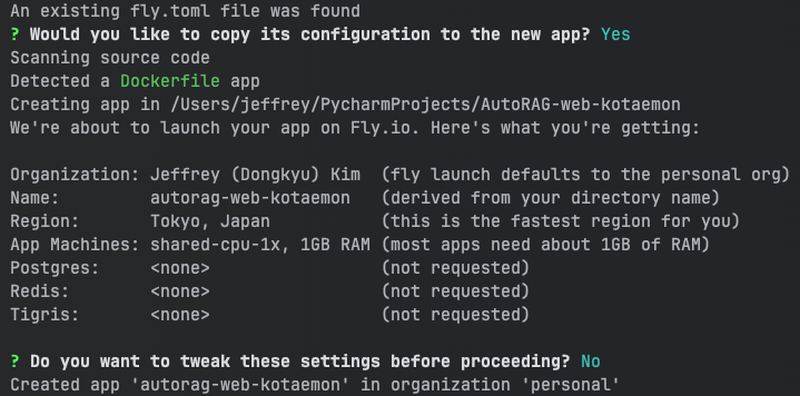 Fly.io deployment