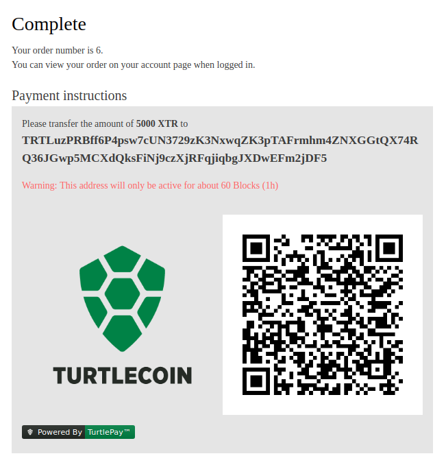 TurtlePay Payment Instructions