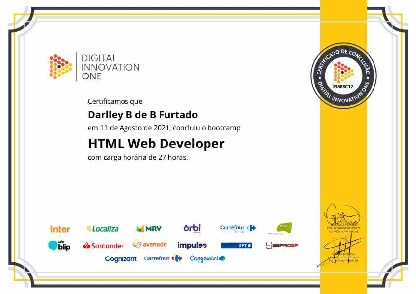 Digital Innovation One Bootcamp HTML