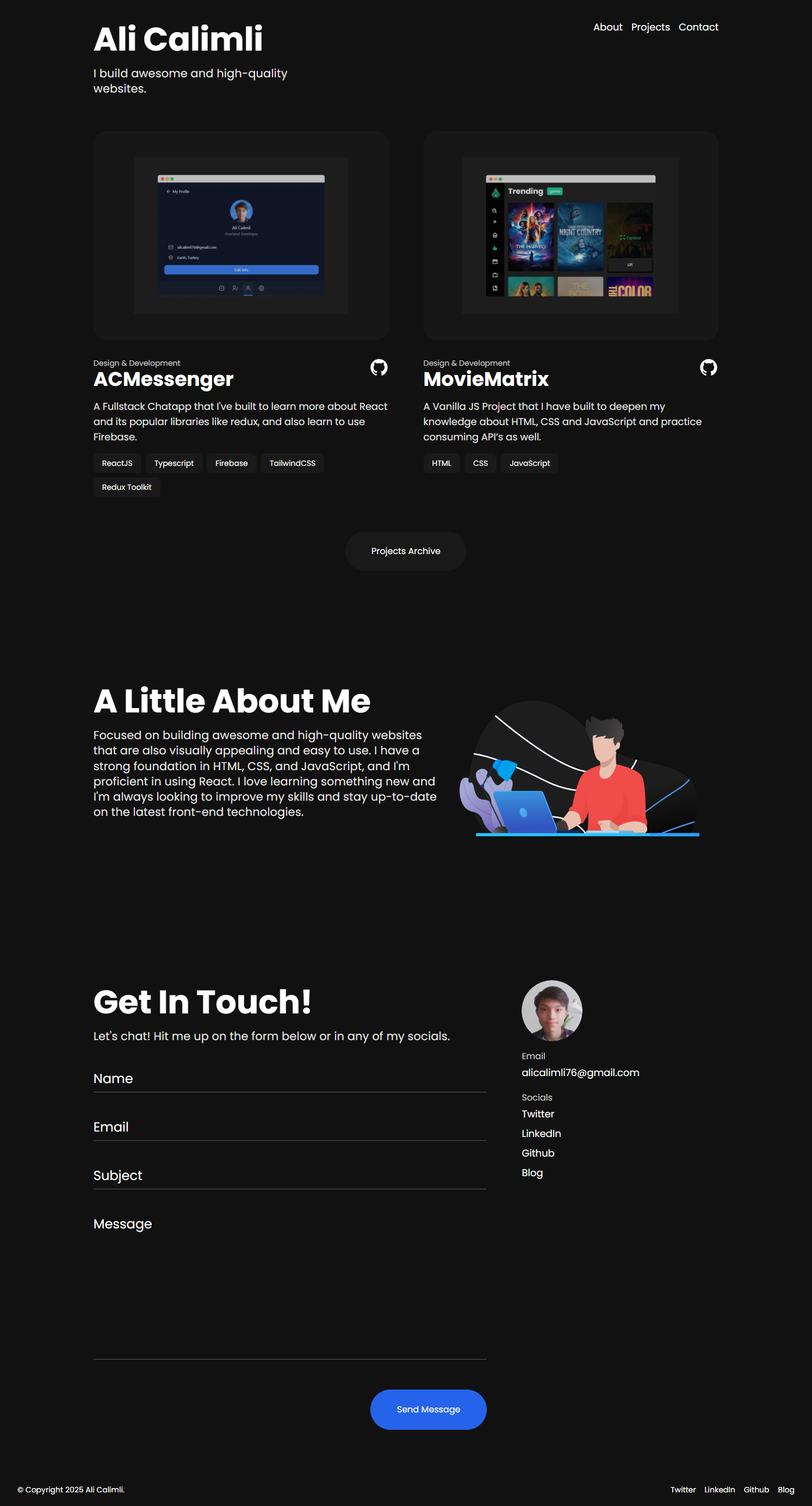 Portfolio Website Screenshot