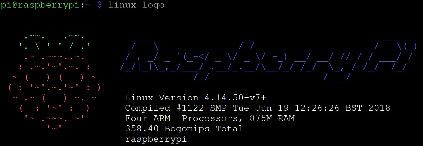 在树莓派上运行linux_logo命令