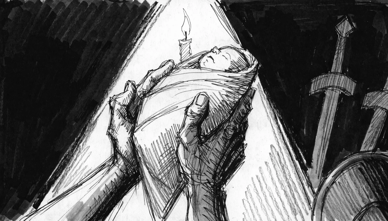 Storyboard frame from scene 1 of the 300 example deck