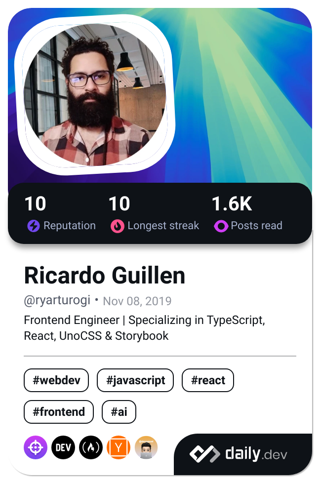 Ricardo Guillen's Dev Card