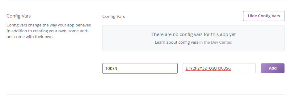 Heroku Config Vars