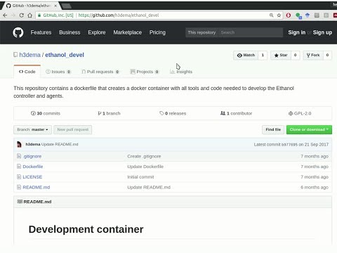 Ethanol's docker container