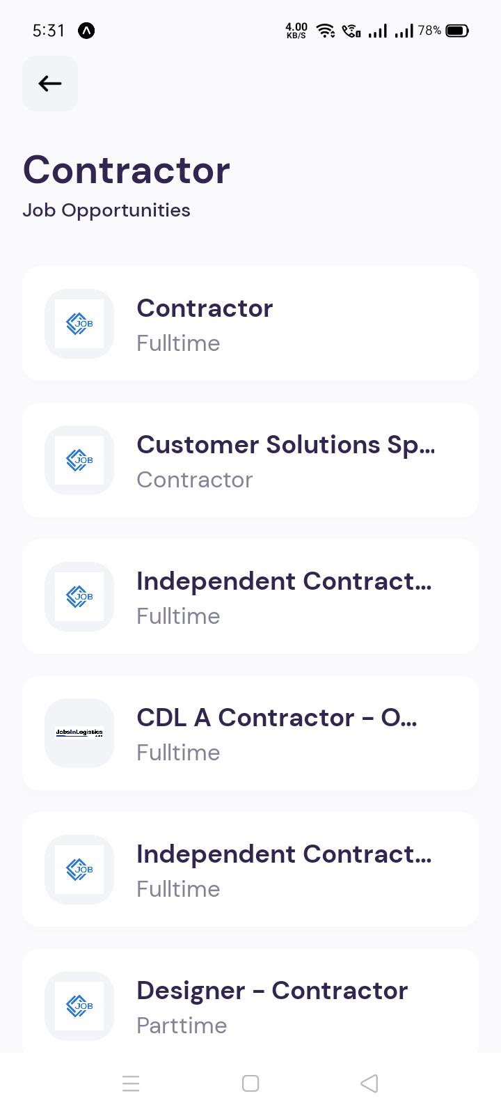 Contractor Type Job