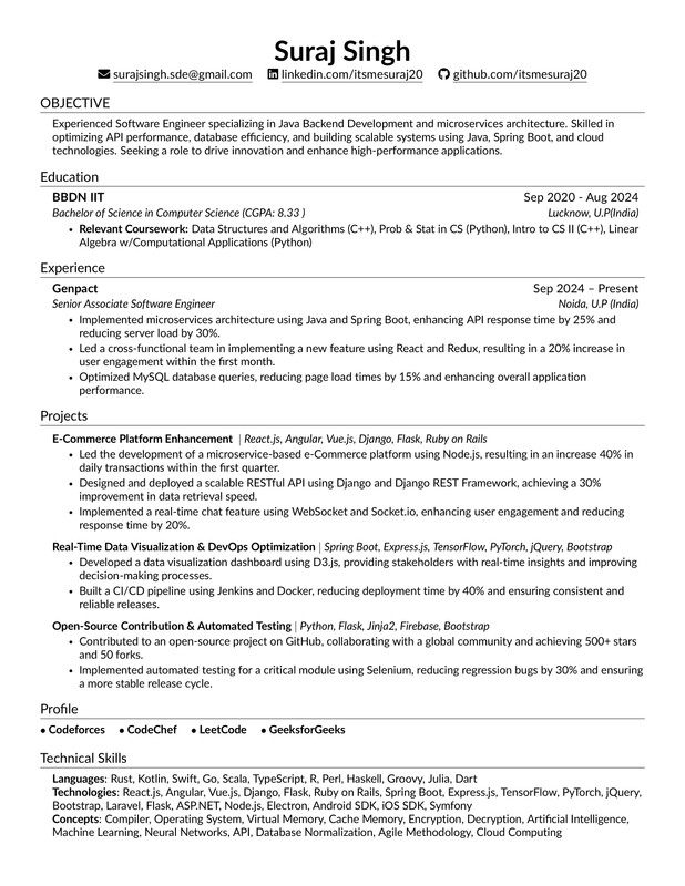 Suraj Singh Resume