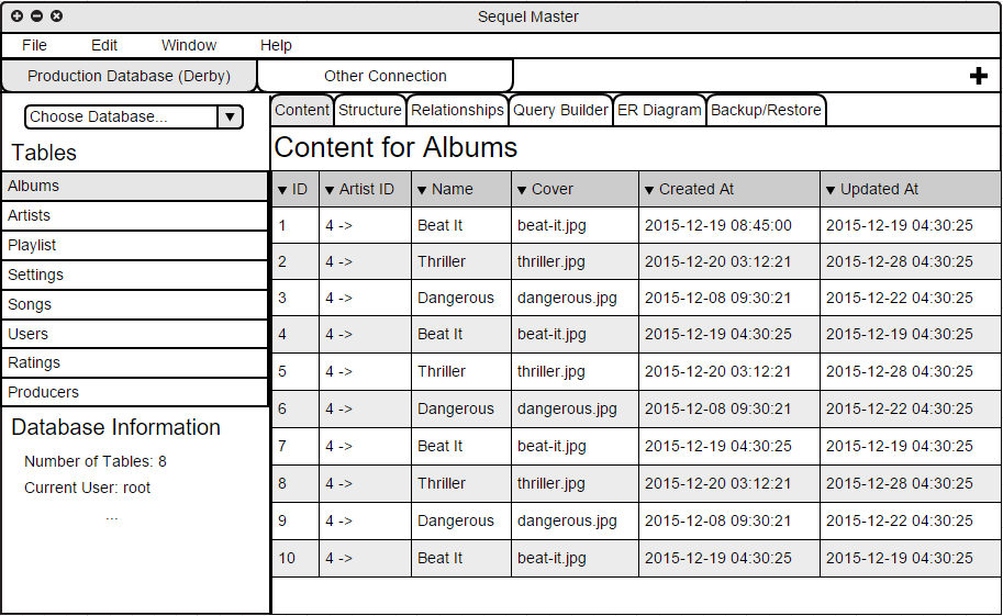 Content mock up