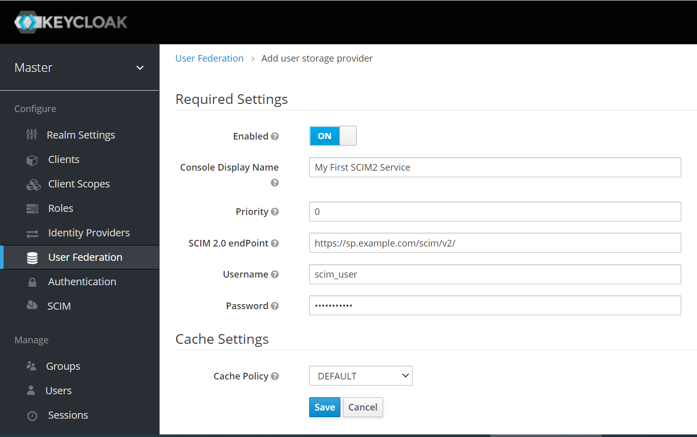 Add SCIM 2.0 User Federation