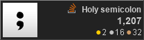 profile for Holy semicolon at Stack Overflow, Q&A for professional and enthusiast programmers