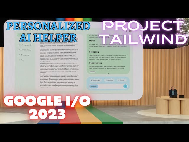 Google I/O 2023: Power Of PaLM 2 API Project Tailwind AI Powered Notebook - Personalized Study