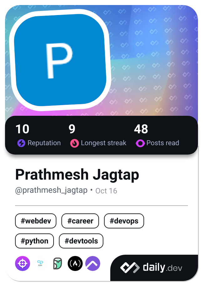 Prathmesh Jagtap's Dev Card