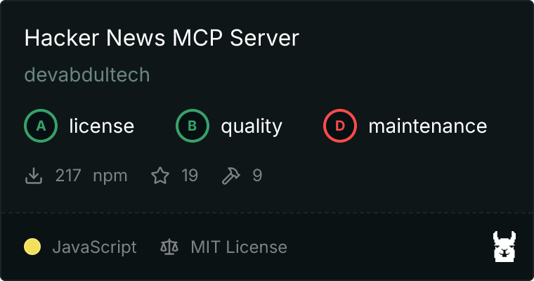 Hacker News Server MCP server