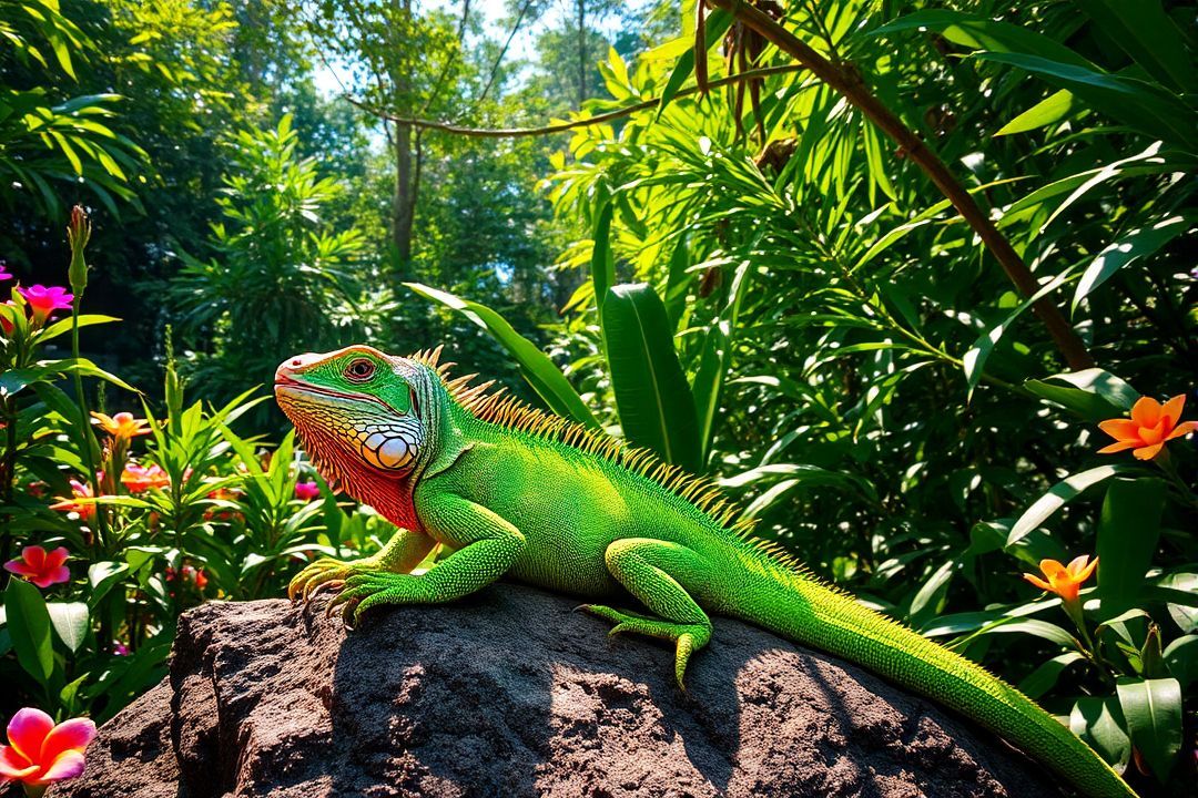 Una iguana en un entorno natural