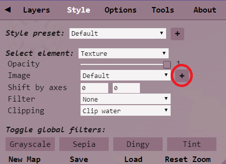 Style texture dialog