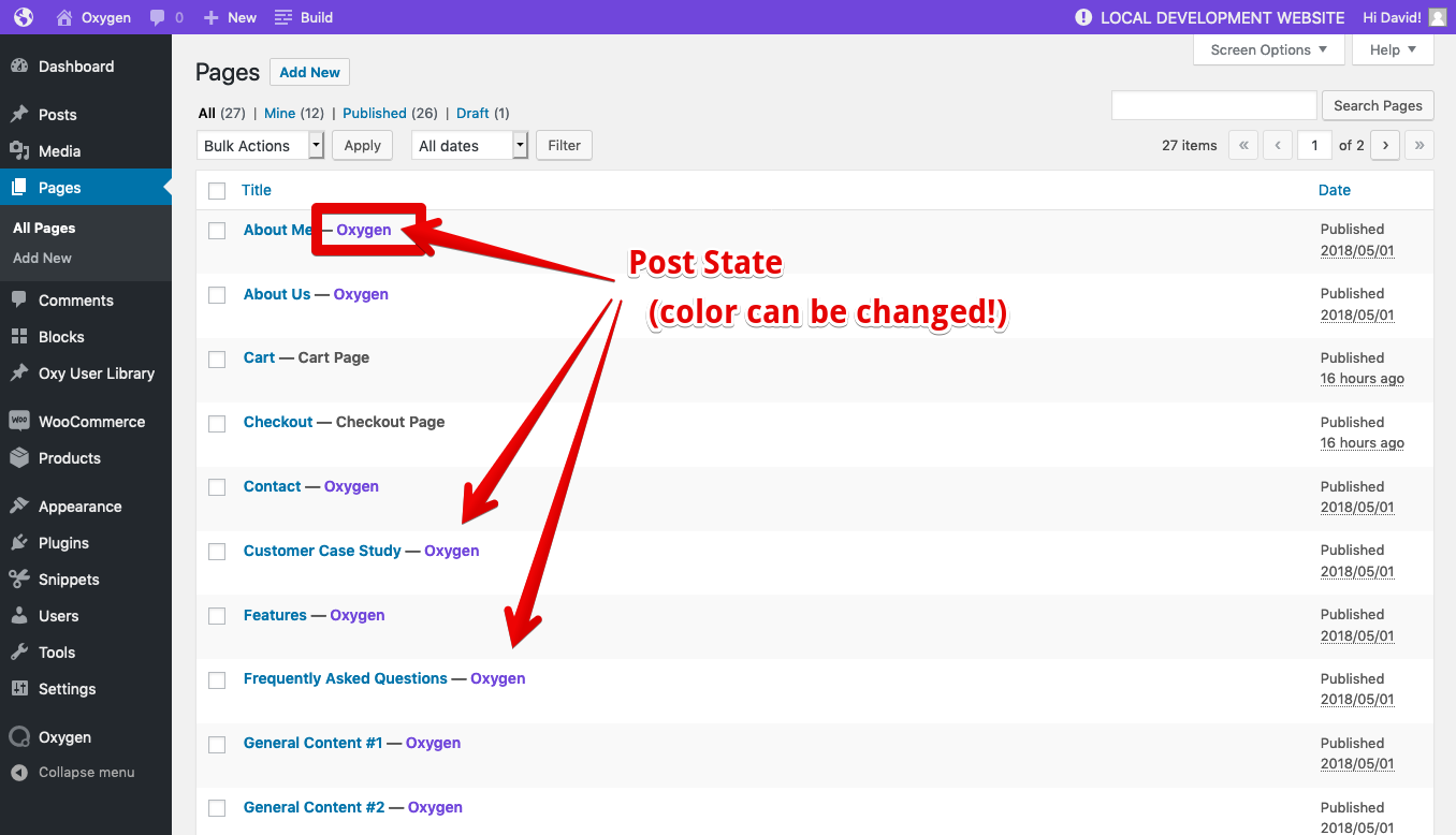 Optional Post State "Oxygen" for faster overview