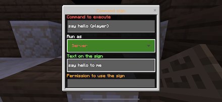 Command sign settings form