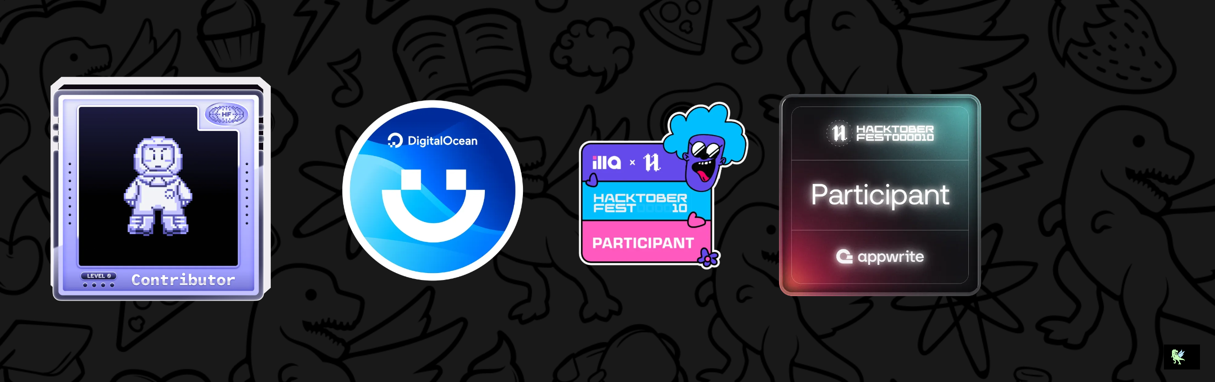 An image of @azkacrows's Holopin badges, which is a link to view their full Holopin profile