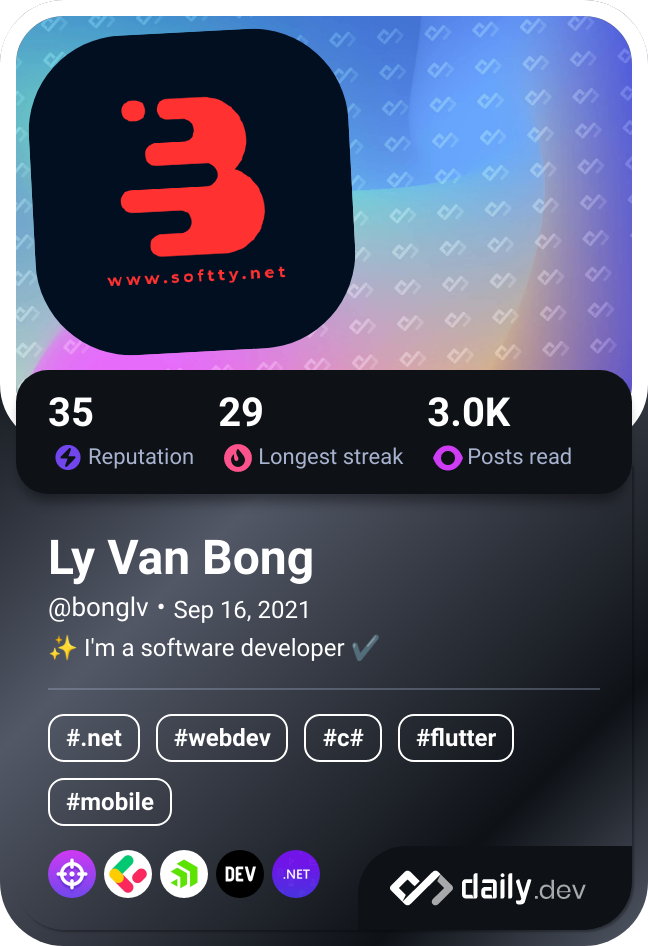 Ly Van Bong's Dev Card