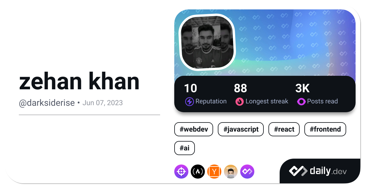 zehan khan's Dev Card