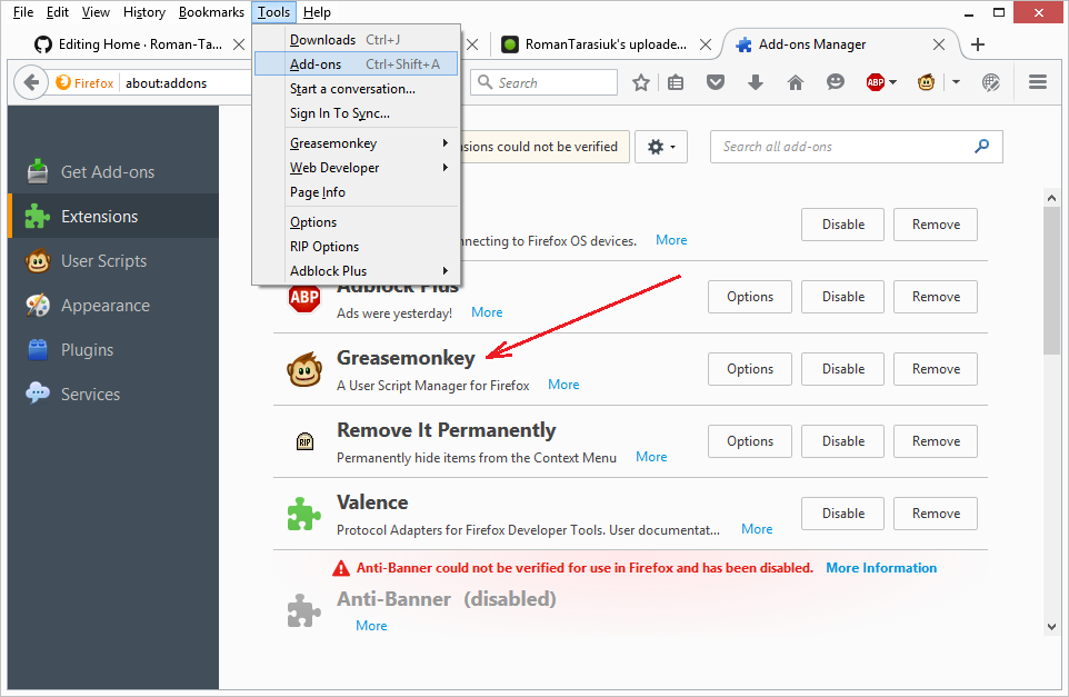 Add-ond Greasemonkey
