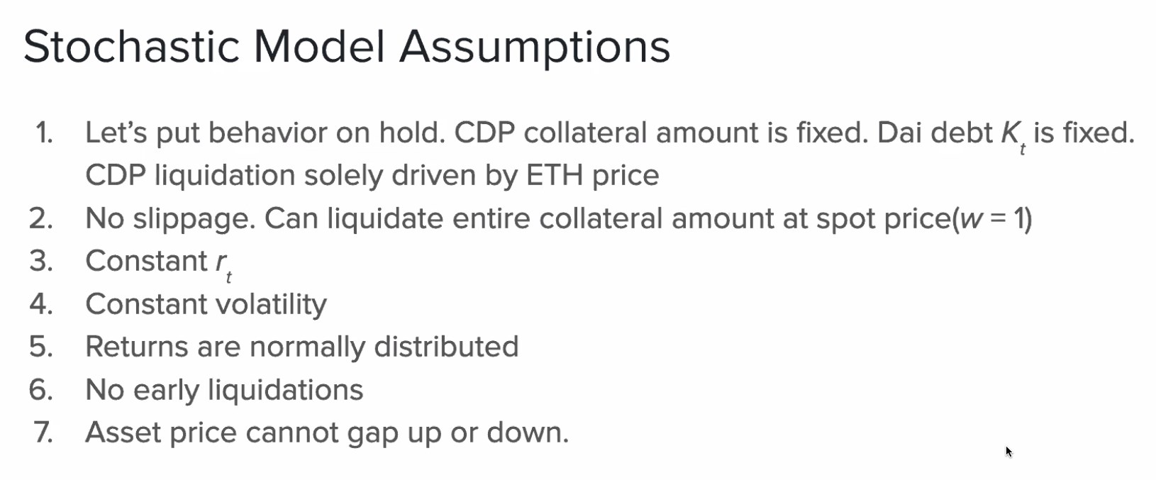 Stochastic Model Assumptions